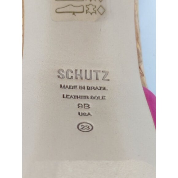 Schutz Glayce Womens Size 9 Leather Platform Heels Pink Sandals 5.5" New - Picture 2 of 10